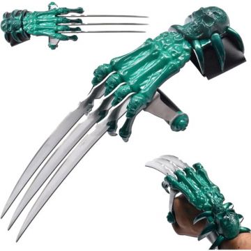 Green Blue Skull & Bones Gauntlet Style Hand Claws SE-6315-6